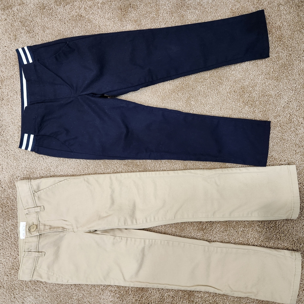 NEW Navy Blue & Tan Girls Pants (Size 6)